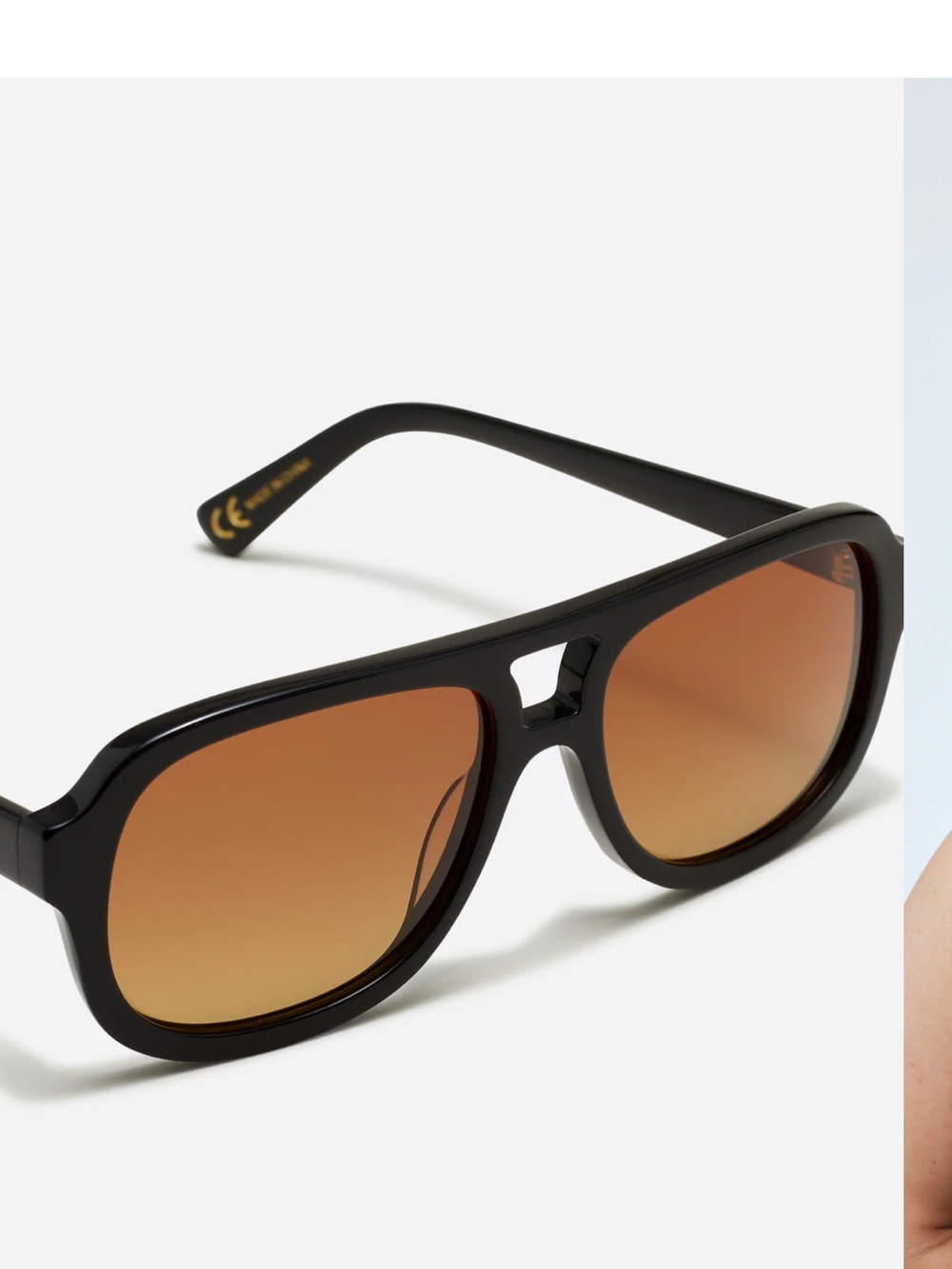 Madewell Logan Aviator Sunglasses Black New